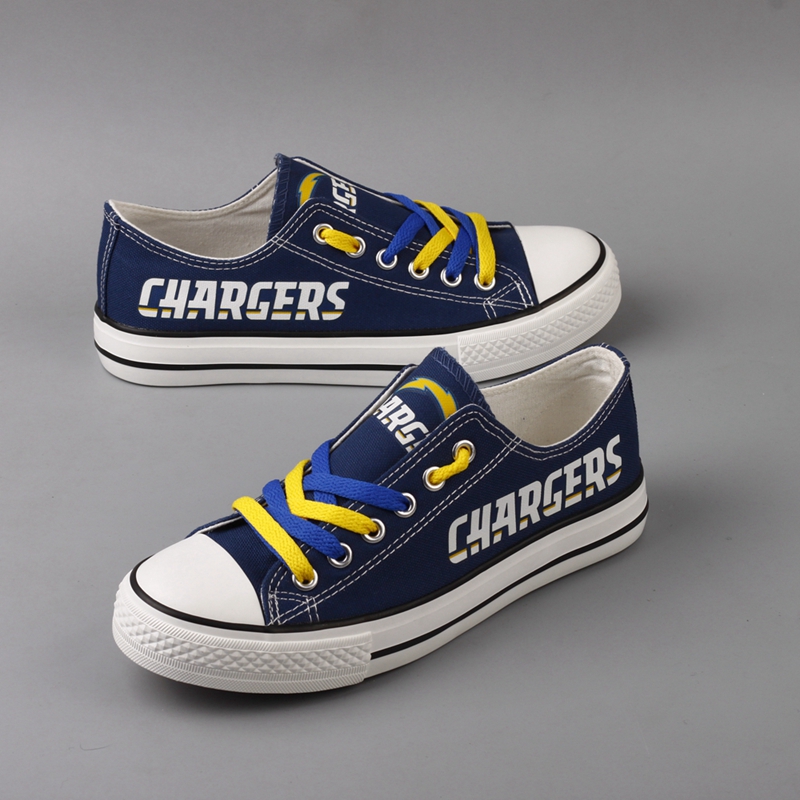 Women's Los Angeles Chargers Repeat Print Low Top Sneakers 002